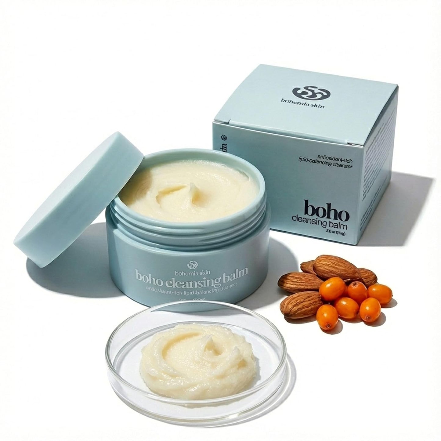 Bohemia Skin Boho Cleansing Balm - Hydrating Makeup Remover for Sensitive Skin | Manuka Honey & Sea Buckthorn (2oz)