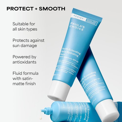 Paula's Choice RESIST Daily Hydrating Fluid | SPF 50 Face Moisturizer for Oily Skin, Fragrance-Free, TSA Friendly