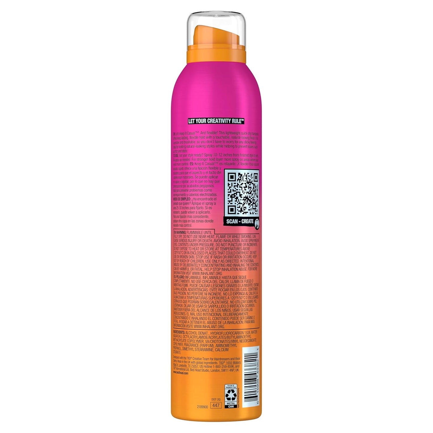 TIGI Bed Head Keep It Casual Hair Spray - Flexible Hold & Brushable Finish for Frizz Control | 9.1 oz