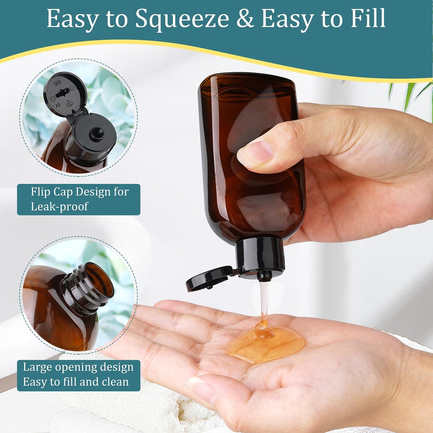 Cosywell Travel Bottles for Toiletries 10PCS Plastic Squeeze Bottles TSA Approved Travel Size Containers Leakproof Plastic Cream Jars Refillable Cream Lotion Travel Essential Toiletries