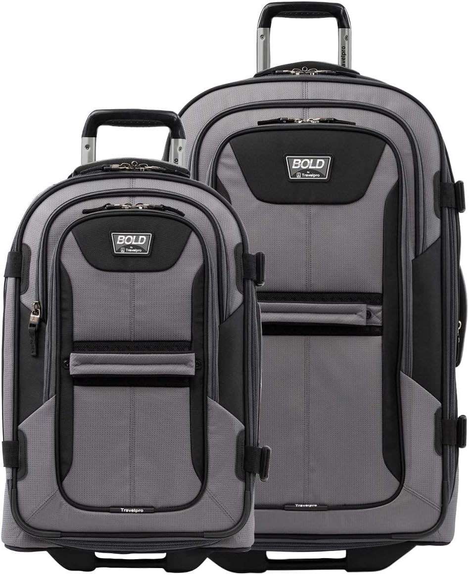 Travelpro Bold Softside Expandable Rollaboard Luggage Set - Grey/Black, 2-Piece (22"/28")