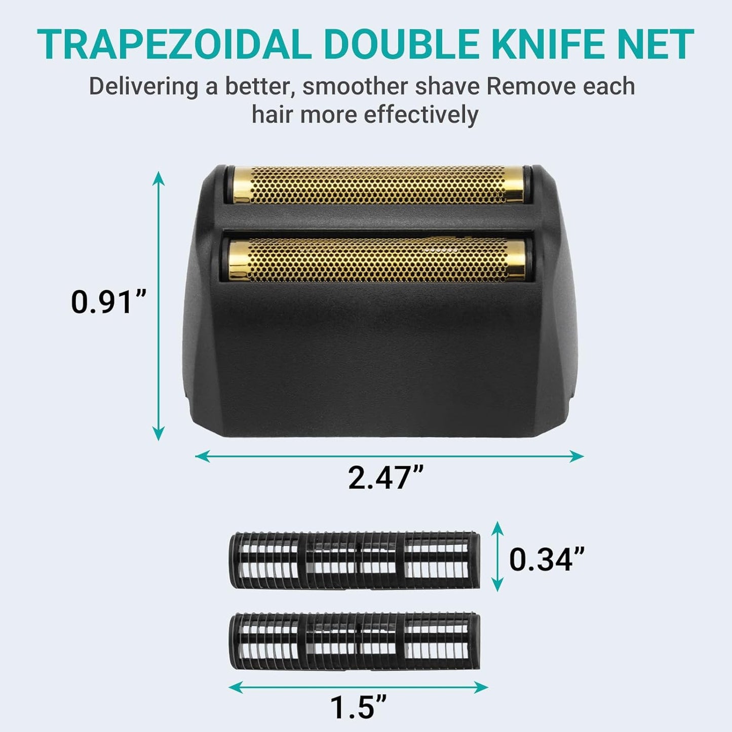Wahl 5 Star Series Shaver Foil Head - Replacement Cutter Bar for Close Shaving | 2 Pack, Black