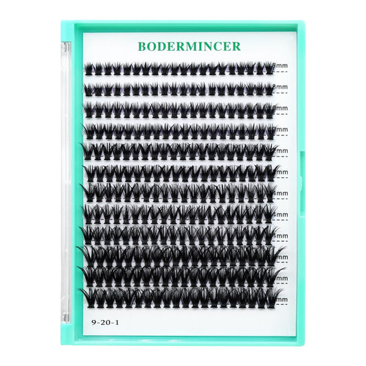 Bodermincer 10D/20D/30D/40D/50D/60D/80D 240 Clusters Lashes C/D Curl 10-12-14-16mm MIX/14-16-18-20mm MIX Fluffy Single Cluster False Lashes Premade Volume Fans (40D 14-16-18-20mm MIX, D Curl)