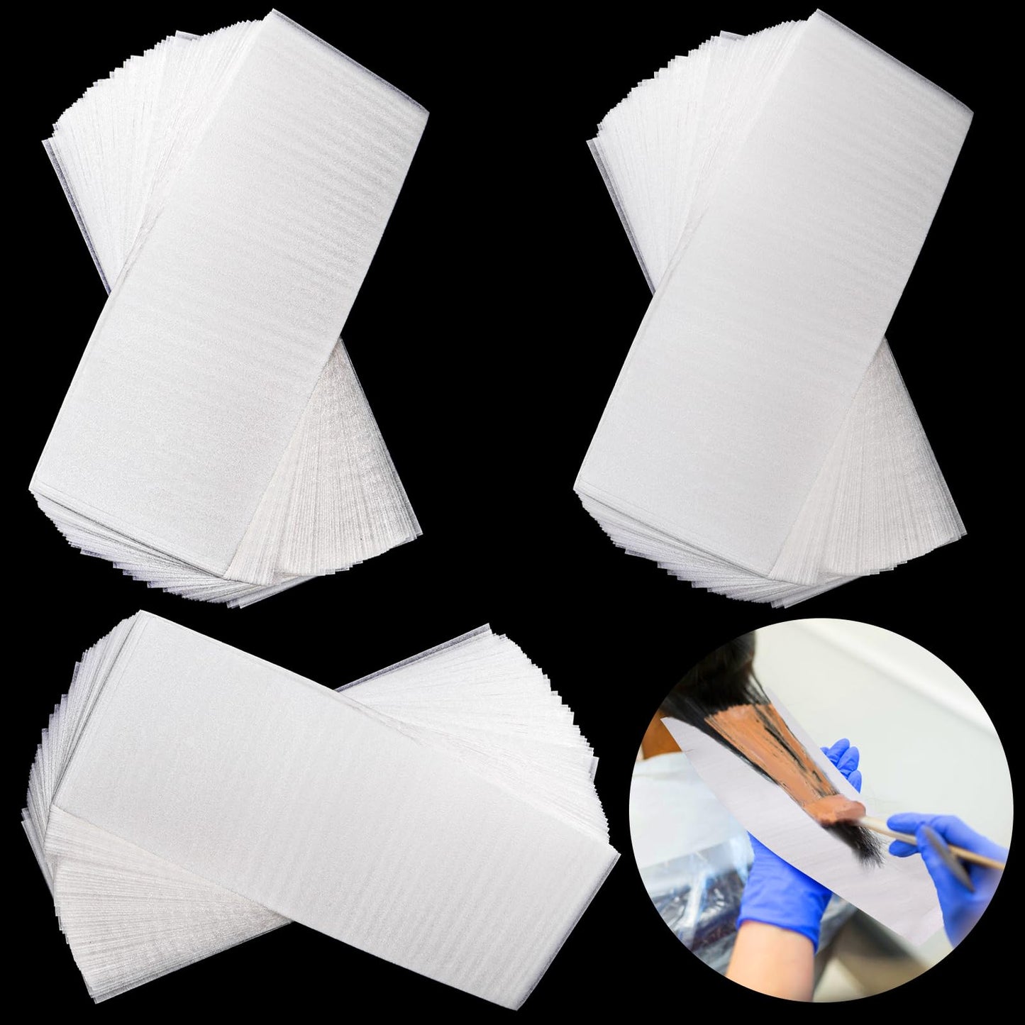 Yarlung 300 Pcs Hair Dye Paper Foam Hair Wraps, Professional Hair Dyeing Isolation Sheets, Hair Coloring Mesh Hair Highlighting Strips for Hair Styling Salon Barber
