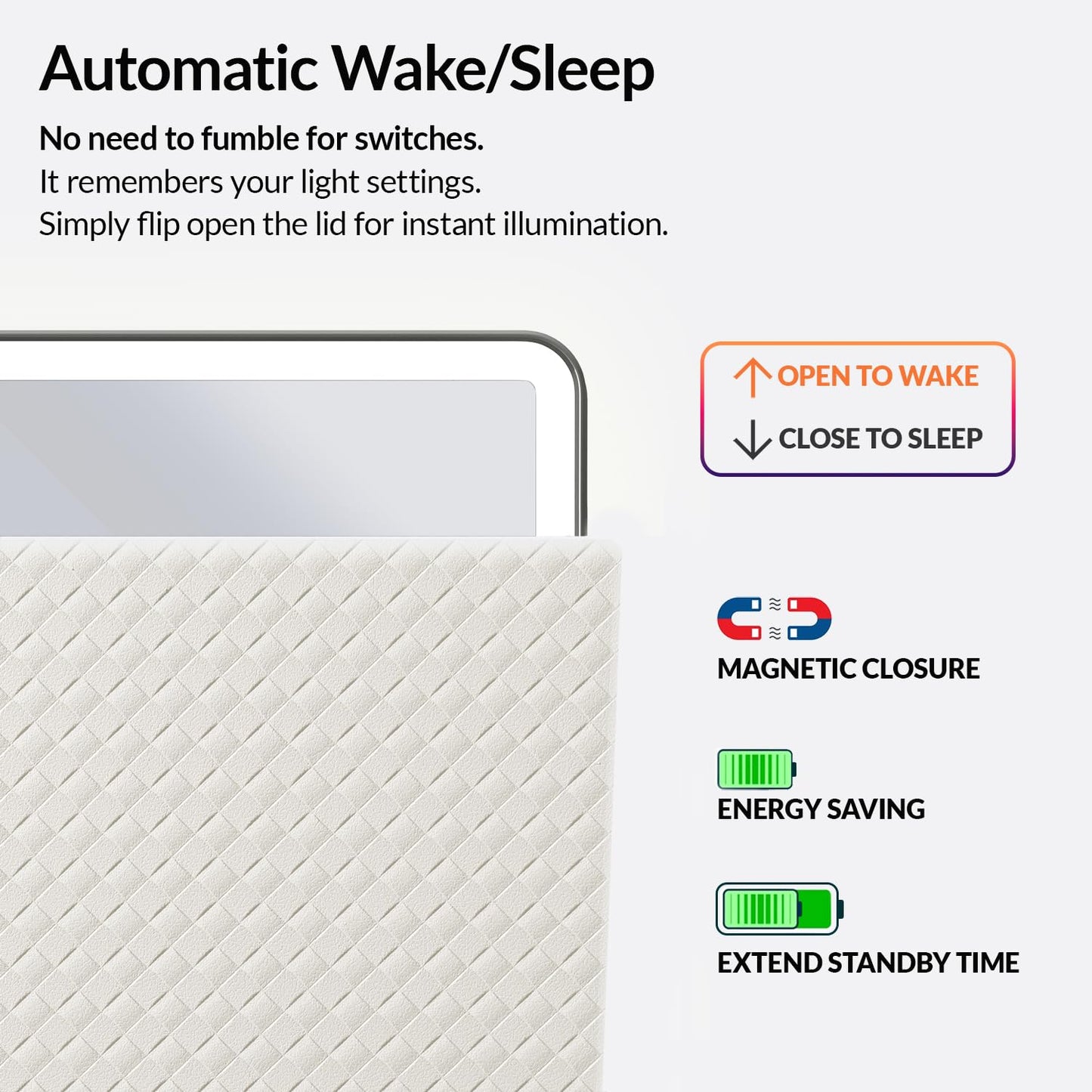 HUGOAI Vanity Mirror with Lights - Travel Makeup Mirror, Portable Lighted Travel Mirror, 2000mAh Rechargeable 100 LED, Birthday Gifts for Women and Mom, 11.9", Black