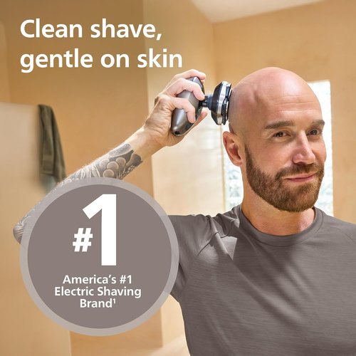 Philips Norelco Head Shaver Pro 9000 Series - Electric Shaver with 360° Flexing Head & ComfortCut Blades for Gentle, Clean Shave, Model HS9980/40