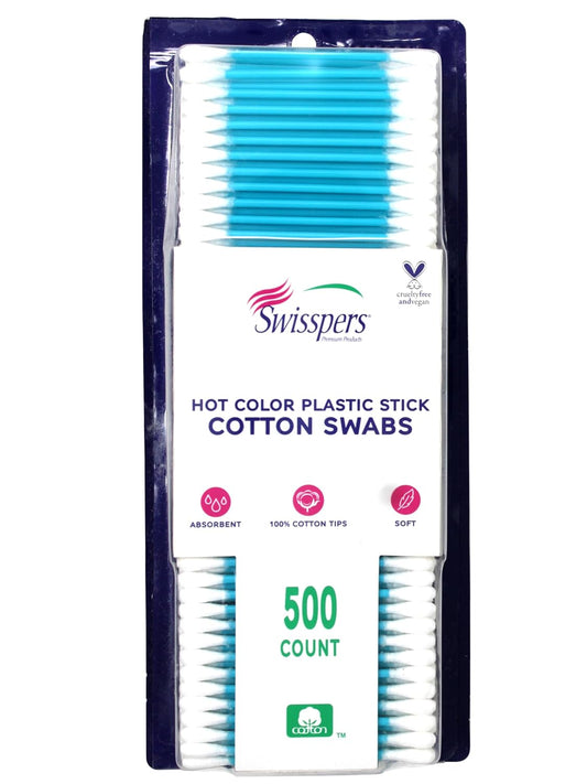 Swisspers Hot Colored Swabs - 500 Count | Vibrant Colors for Creative Projects
