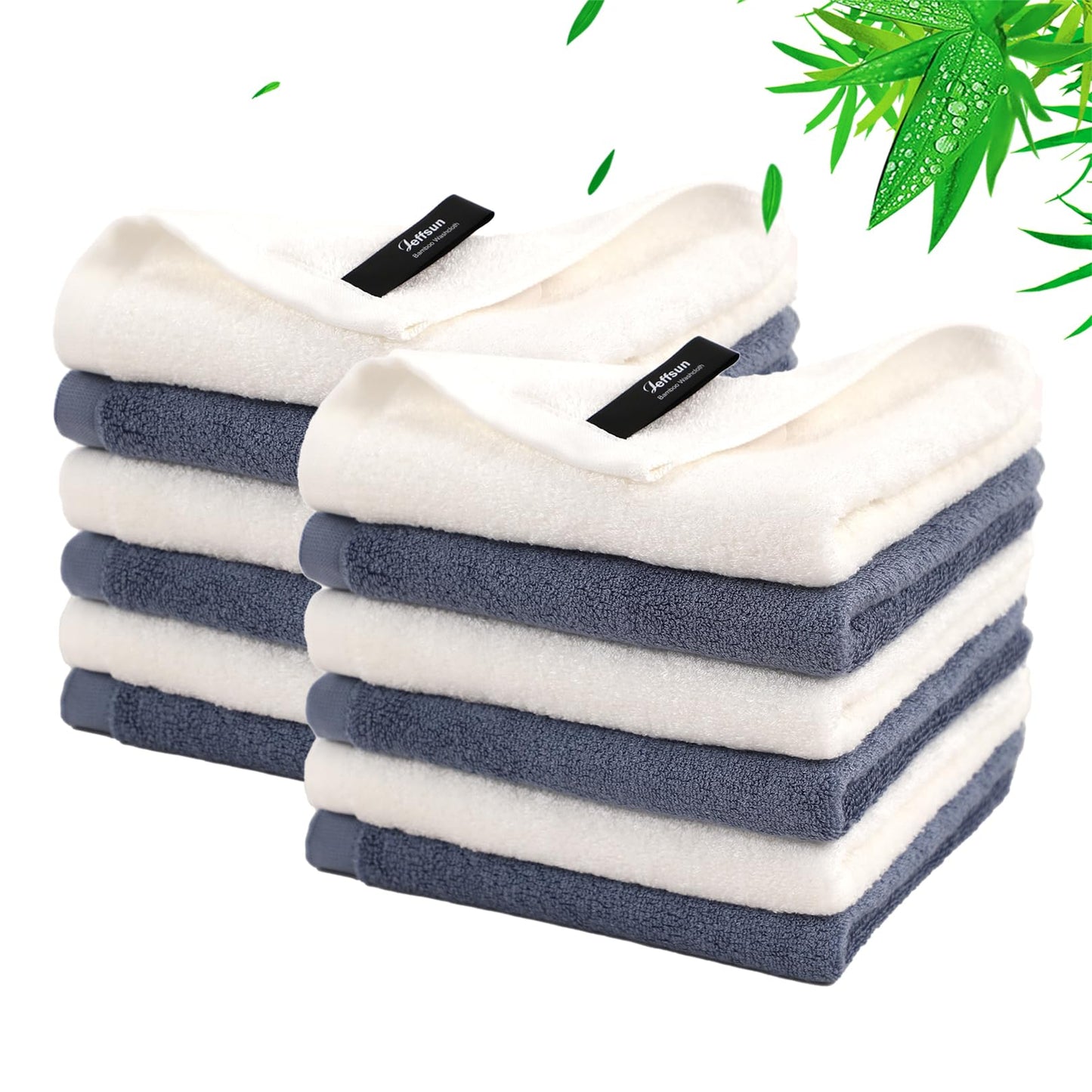 Wash Cloths 12 Pack, 13x13 inch Large Face Towel on Sensitive Skin, Easy to Clean Slate Blue Makeup Eraser Cloth, Super Soft and Gentle Bath Washcloths for Face and Body, Reusable Facial Clean Clot