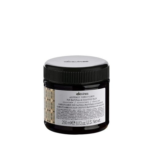 Davines Alchemic Conditioner - Chocolate Color Depositing Cream for Dark Brown & Black Hair | Hydrates & Intensifies Brunette Tones, 8.45 Fl Oz