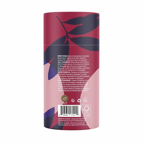 ATTITUDE Natural Deodorant - Aluminum-Free Odor Control with Nourishing Castor & Jojoba Oils | Sandalwood, 3 Oz
