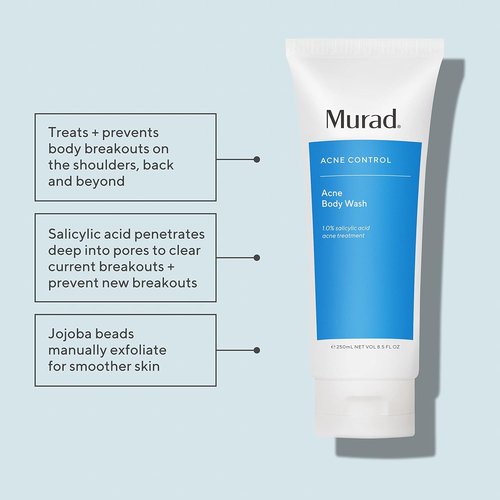 Murad Acne Body Wash - Salicylic & Glycolic Acid Cleanser with Green Tea & Licorice Root | 8.5 Fl Oz