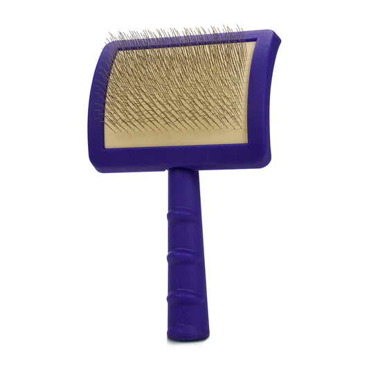 Jelly Pet Universal Slicker Brush for Dogs, Dog Grooming Brush, Remove Tangles/Dead Undercoat, Tuffer Than Tangles, Doodle Huskie Sheep Dog Golden Retriever German Shepherd, Soft Pin, Purple, Large