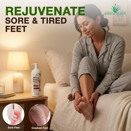 Miracle Foot Repair Cream - 32 Oz | UltraAloe Moisturizes & Repairs Dry, Cracked Heels