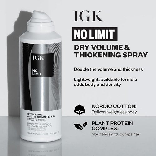 IGK Volume Kit Holiday 2025 - 4-Piece Volumizing Hair Set with Dry Volume Spray & Thickening Mousse
