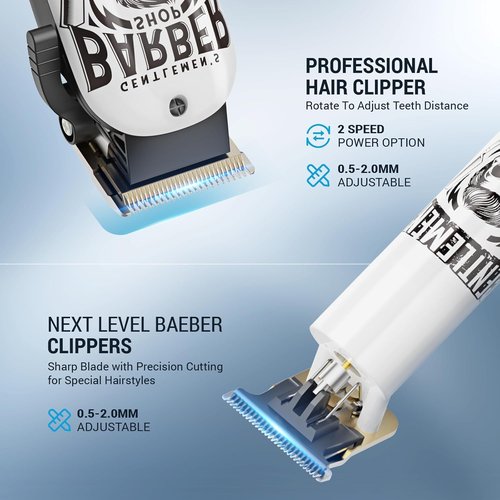 BESTBOMG® Hair Clippers for Men - Professional Beard Trimmer Kit with Ceramic T-Blade | Perfect for Barbers & Gifts