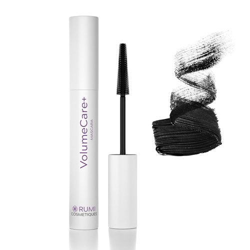 Rumi Cosmetiques VolumeCare+ Mascara For Older Women - Extreme Length and Volume 2-in-1 Formula - No Clumps, Long-Wearing, Hypoallergenic Mascara For Sensitive Eyes (Natural Black)