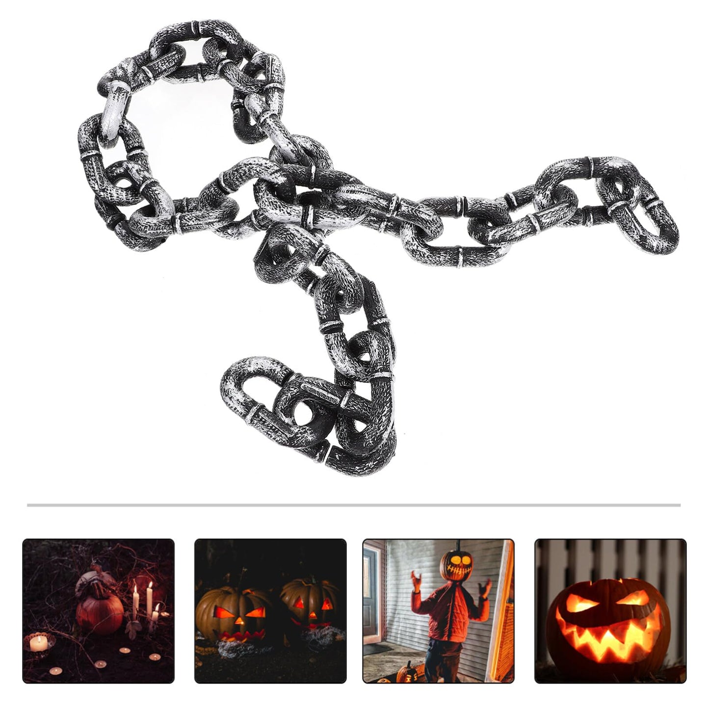 IMIKEYA Halloween Chains: 3.2 Feet Plastic Chains Props Costume Chain Halloween Decoration Prison Chain Cosplay Chain Links Halloween Props for Halloween Party Decorations