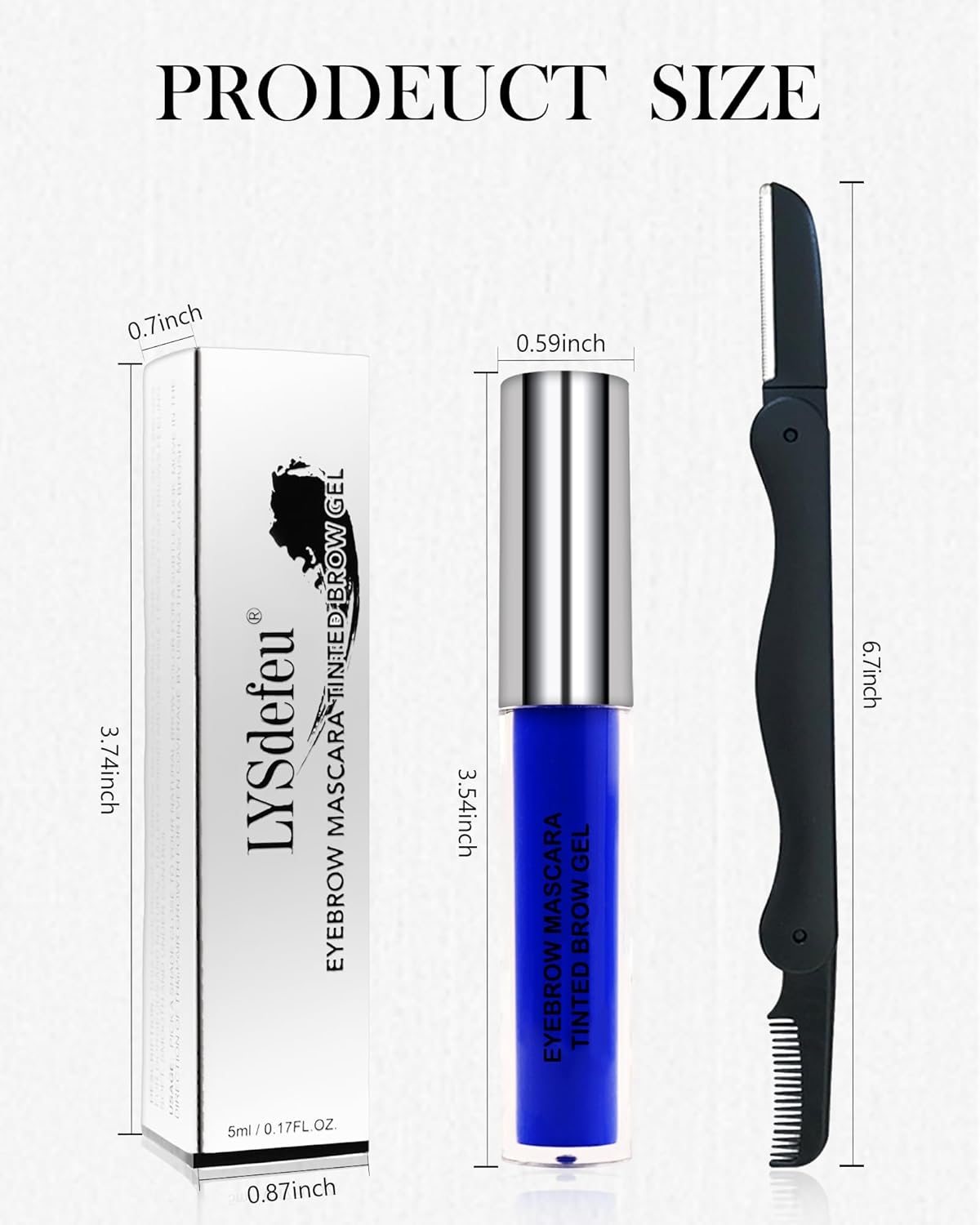Skiennix Eyebrow Mascara Gel | Long-Lasting Waterproof Tinted Brow Filler - 10ml White Color