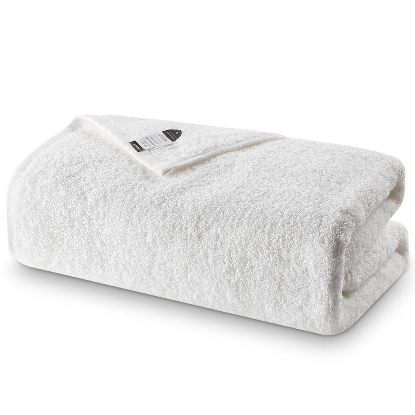 SEMAXE White Bath Towel for Bathroom, 100% Cotton Towel with Hanging Loop, Hotel & Spa Quality Soft Absorbent Towel, Gift Box Packaging, 1 Pc Bath Towel, 55" L x 27" W