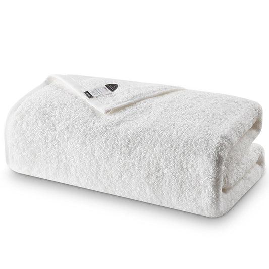 SEMAXE White Bath Towel for Bathroom, 100% Cotton Towel with Hanging Loop, Hotel & Spa Quality Soft Absorbent Towel, Gift Box Packaging, 1 Pc Bath Towel, 55" L x 27" W