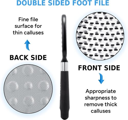 Rikans Foot File - Double-Sided Callus Remover & Dead Skin Scrubber | High-Grade Stainless Steel