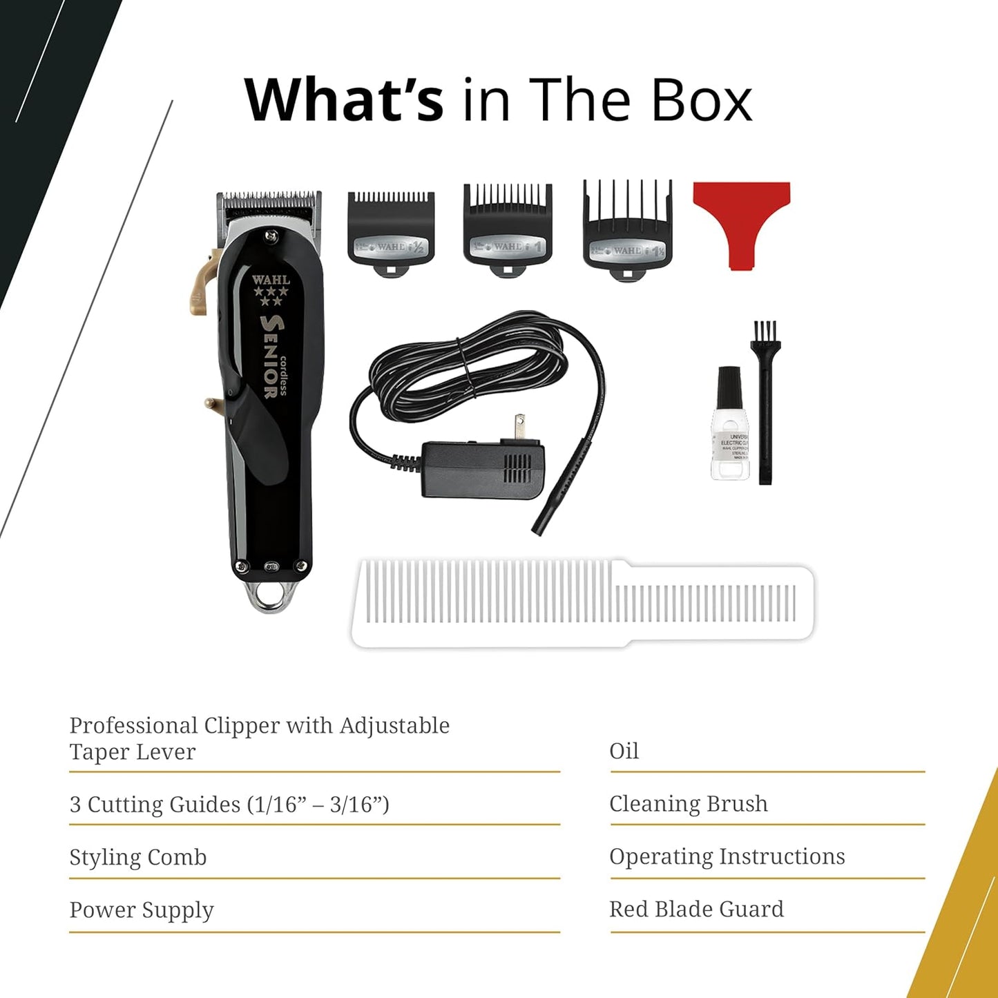 Wahl Professional 5 Star Cordless Senior Clipper - Precision Fade Blades & Metal Housing, 80-Minute Run Time