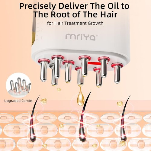 Mriya 2-in-1 Electric Hair Treatment Applicator & Massager Brush for Hair Growth | Essential Oil Application