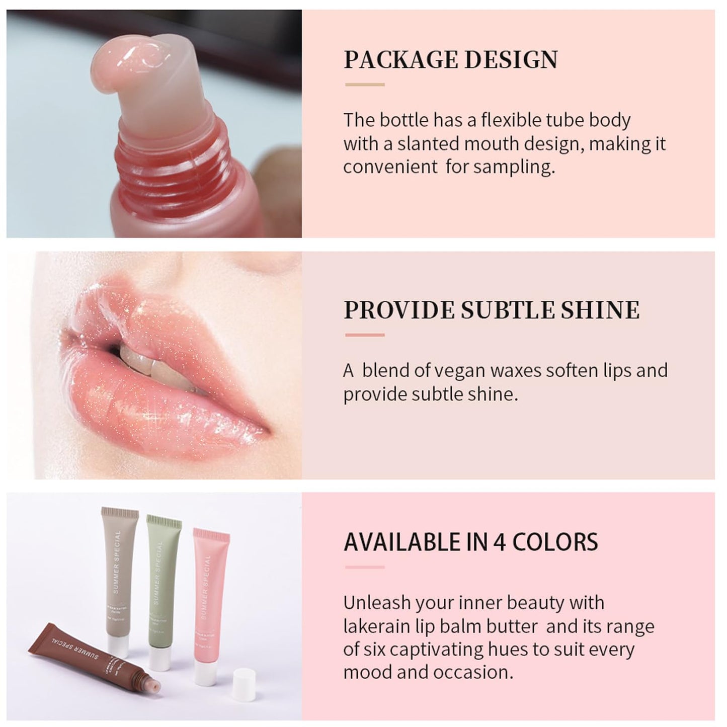 Summer Special Lip Balm Birthday Cake 4pack Set, Lip Butter Balm Shea Butter for Hydration & Shine, Plumping Butter Lip Gloss Clear for Women, Mini Long Lasting Lipstick (#4Cake)