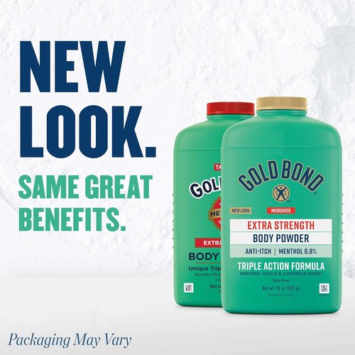 Gold Bond Medicated Body Powder - Talc-Free Extra Strength for Cooling Itch Relief | 10 oz.