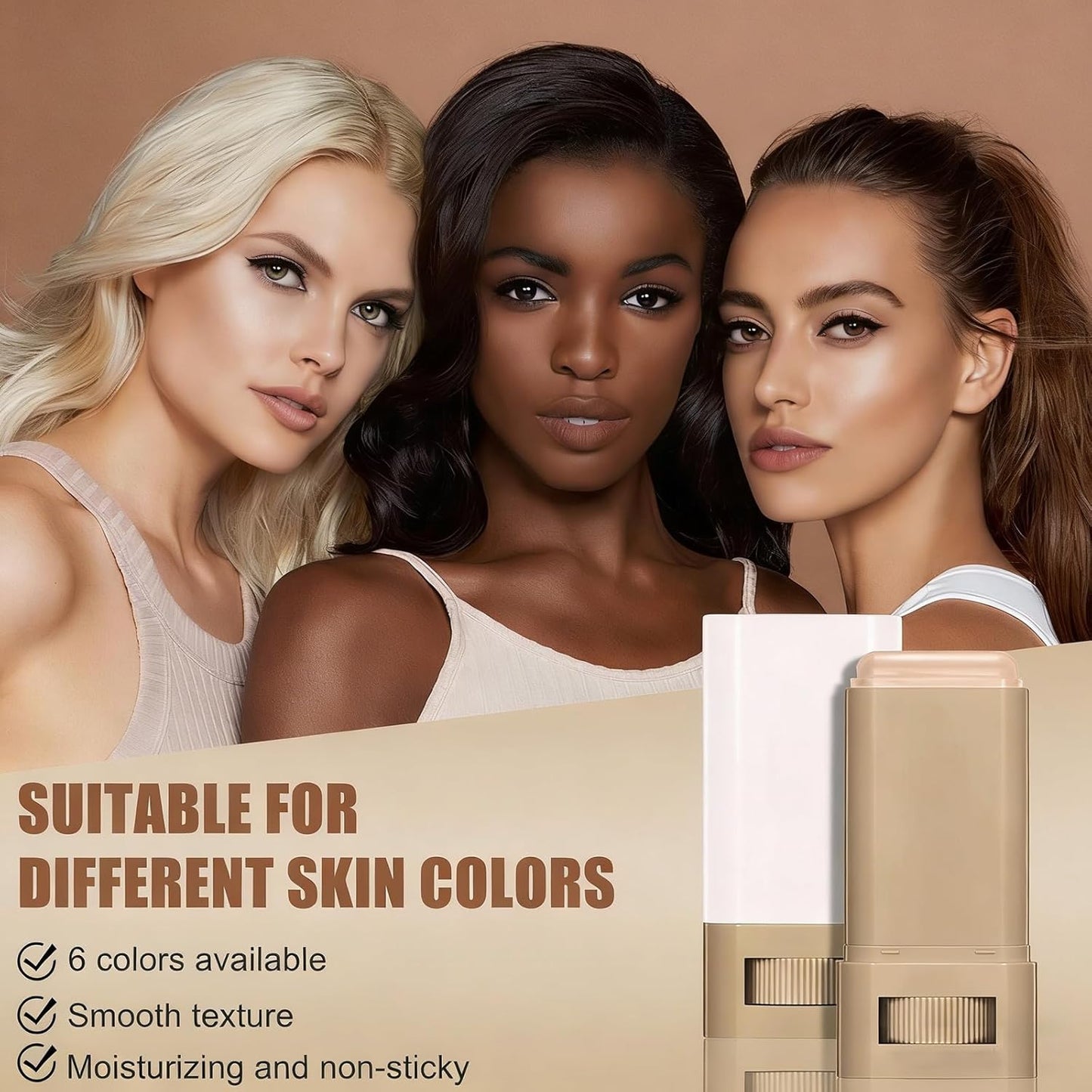 Skiennix Serum Beauty Balm - Lightweight Tinted Moisturizer Stick for Natural Finish | Multiuse Contour Foundation