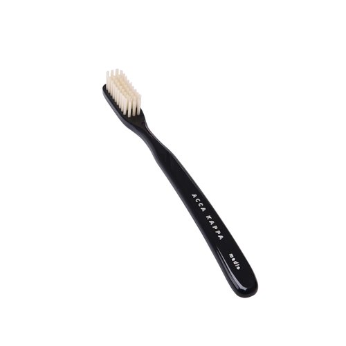 Acca Kappa Vintage Black Toothbrush - Hard Nylon Bristles & Ergonomic Retro-Style Handle