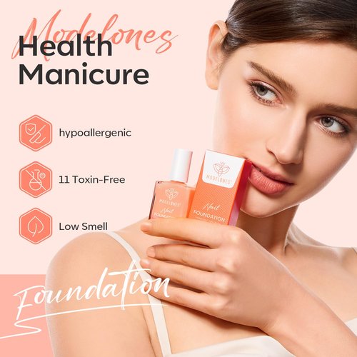modelones Nail Strengthener Nude Nail Repair for Damaged Nails Strengthening Polish 15ml Nail Growth and Strengthener Natural Concealer Foundation Nail Care Gifts for Women