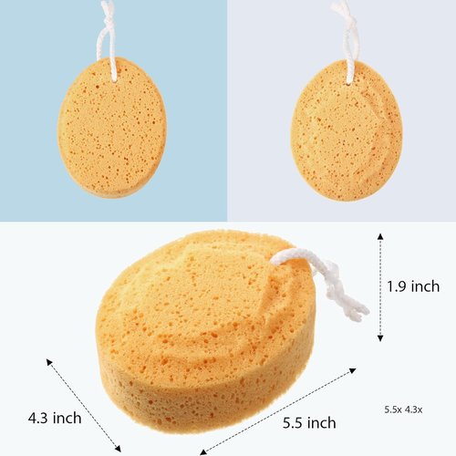 Boao Foam Body Sponge Set - 6 Soft Exfoliating Bath Sponges for Adults | 5.5 Inch Body Scrubber