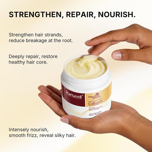 Karseell Collagen Hair Mask - Deep Repair Conditioning with Argan Oil for All Hair Types | 16.90 oz (500ml)