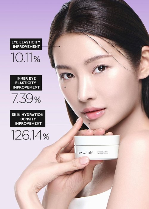 Bewants Under Eye Patches - Vegan Collagen & Bamboo Water for Dark Circles | 60 Pieces
