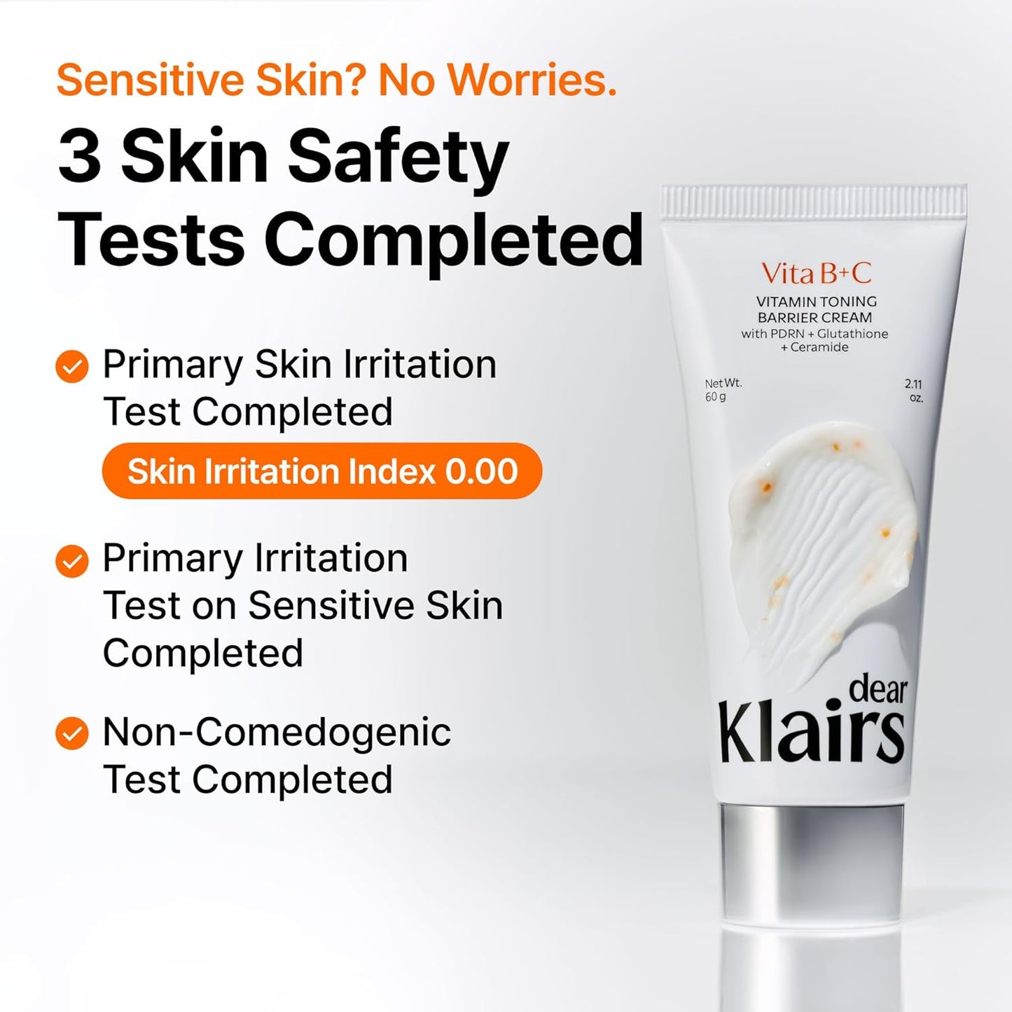 DearKlairs Vitamin Toning Barrier Cream - Lightweight Niacinamide Moisturizer for Sensitive Skin | 2.11 Oz
