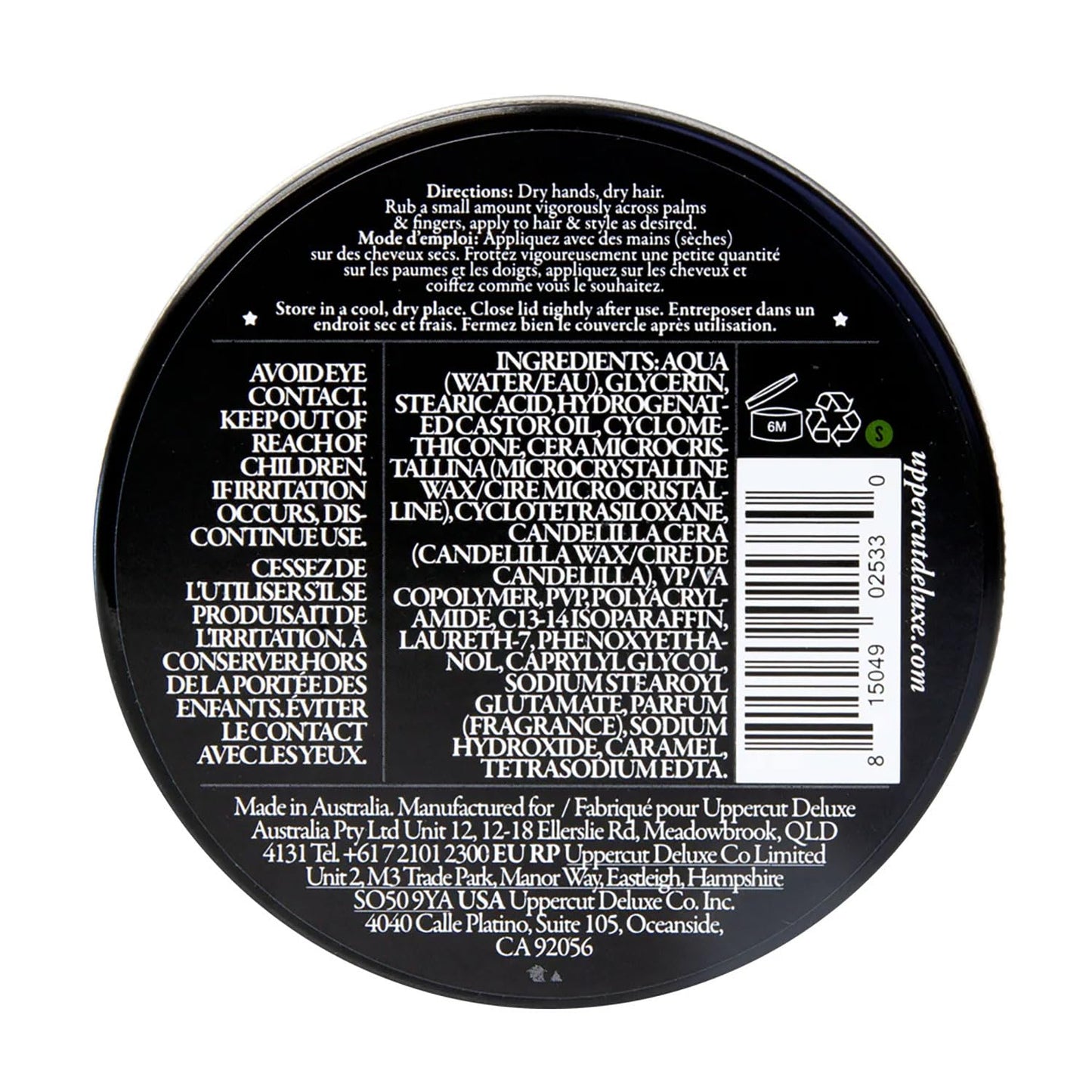 Uppercut Deluxe Matte Pomade - Barbers Collection for Strong Hold | 10.5 oz / 300 g