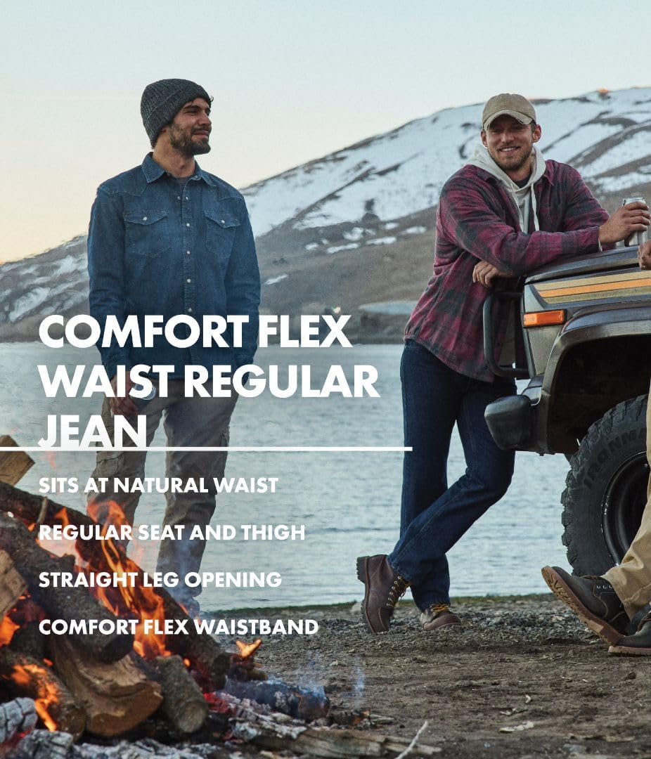 Wrangler Authentics Men's Comfort Flex Waist Jeans - Regular Fit, Versatile Style, Classic Denim