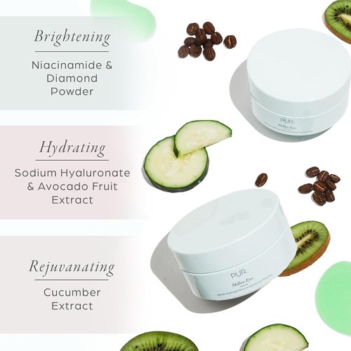 PÜR MINERALS Hydrogel Under Eye Patches - Hydrate, Plump & Brighten with Hemp Seed Oil | 30 Pairs