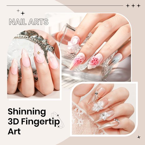 SUPWEE 3D Gel for Nail Art, Clear Sculpting Solid Hard Gel for Nails Non-Sticky for Carving Building Extension with Nail Art Pen Home DIY Manicure