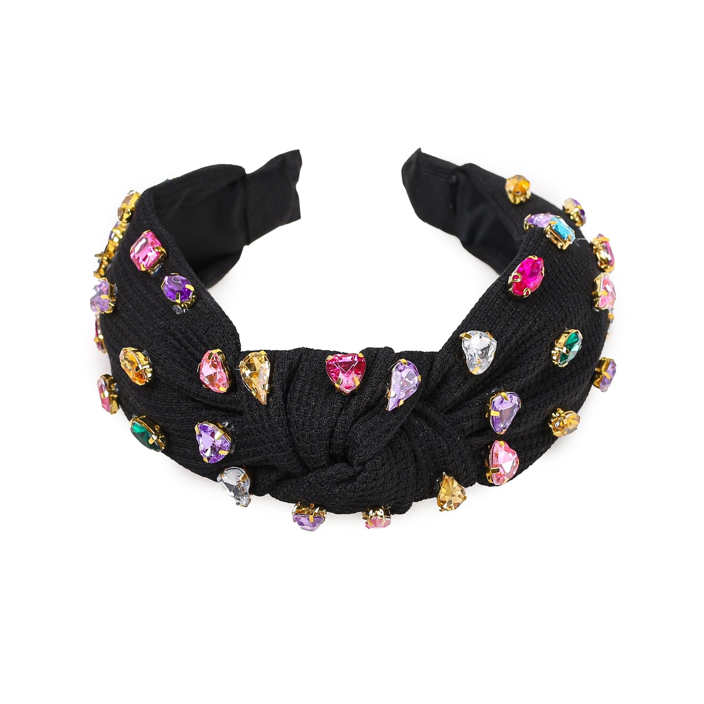 voyyore Pearl Knot Bow Headbands for Women Crystal Wide Top Knotted Headband Embellished Hairband Party Hair Accessories