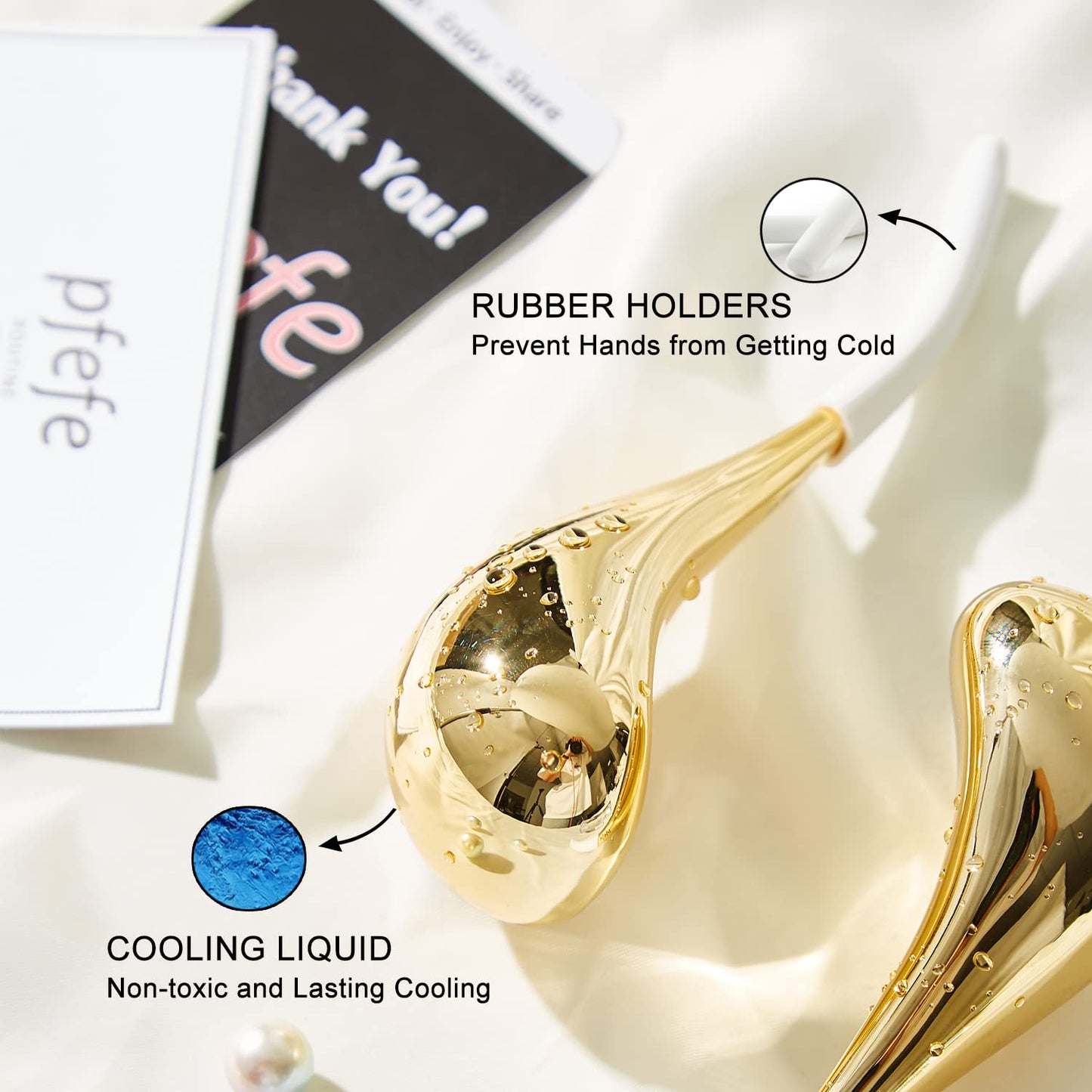 Pfefe Cryo Sticks for Face, Ice Globes Cryo Globes for Facials, Esthetician Supplies Gifts, Unbreakable Stainless Steel Ice Roller Cooling Spa Balls with Storage Case