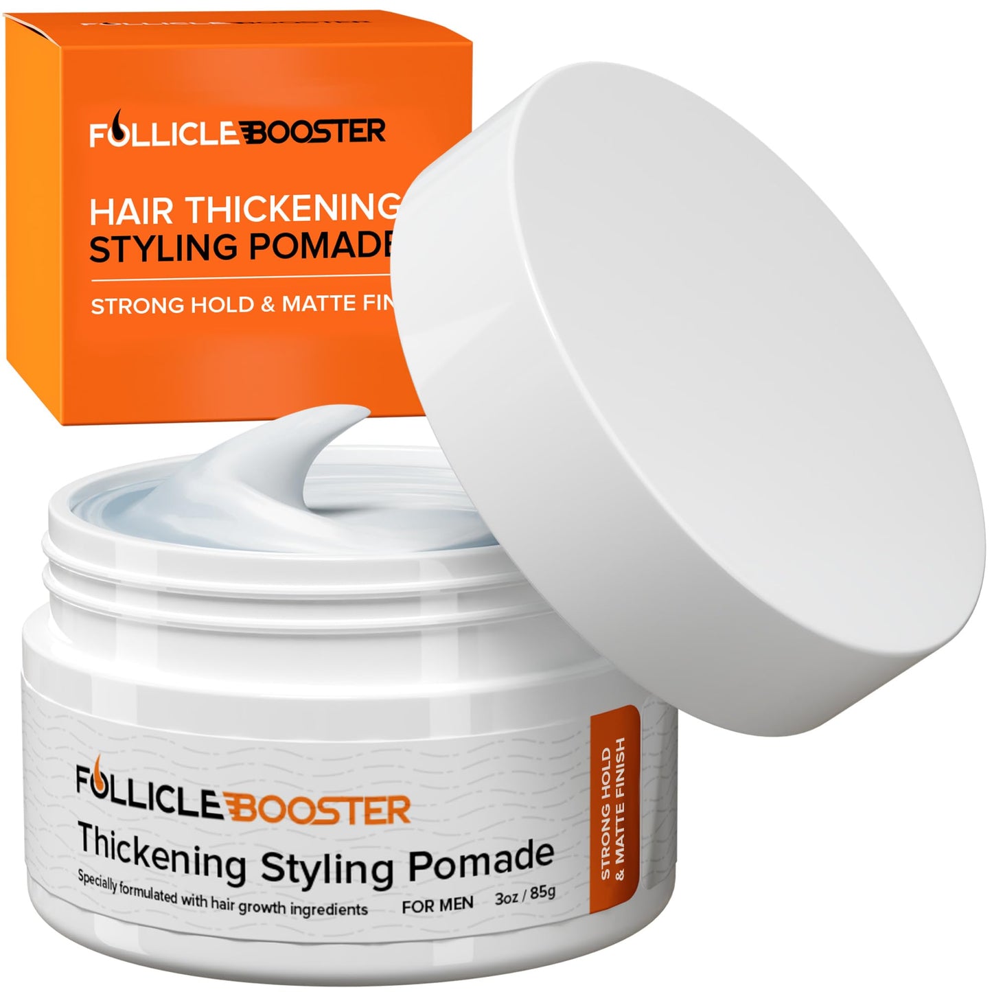 Thickening Pomade with Hair Growth Benefits - Strong Hold, Water-Based, Matte Finish for Men's Styling and Hair Loss Prevention