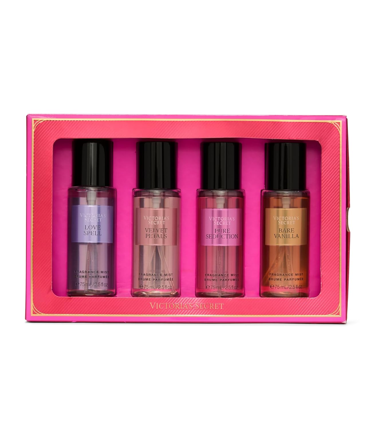 Victoria's Secret Fragrance Mist Collection - 4 Piece Mini Gift Set with Assorted Scents for Women