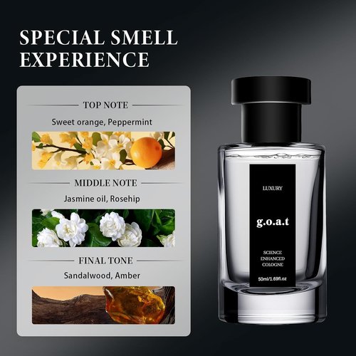 Rihanna Luxury G.O.A.T Perfume for Men - Midnight Marine Cologne, Ocean & Woody Amber Aroma, 1.69 fl oz / 50ml