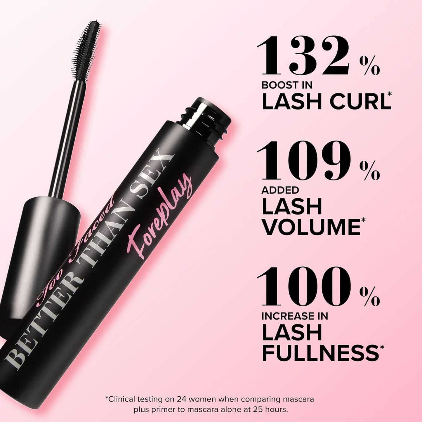 Too Faced Better Than Sex Mascara & Foreplay Primer Travel Duo - Volumizing & Conditioning, 0.17 Fl Oz & 0.13 Fl Oz