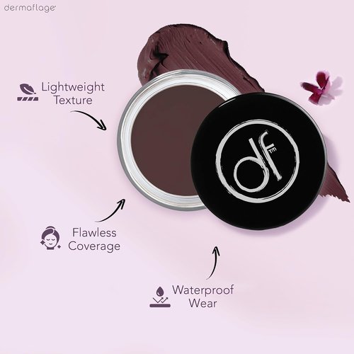 Dermaflage Waterproof Concealer Cream - Full Coverage Matte Finish for Face & Body | Hides Dark Circles, Tattoos & Acne - Deep Shade