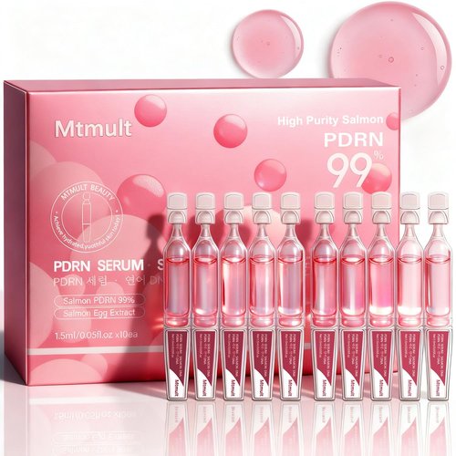 Mtmult Salmon PDRN Serum - Intense Firming & Repairing Face Serum with Collagen & Hyaluronic Acid | 0.05 fl. oz x 10