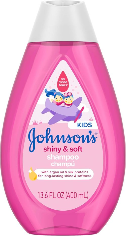 Johnson's Kids' Shampoo - Shiny & Soft Formula with Argan Oil & Silk Proteins, 13.6 fl. oz