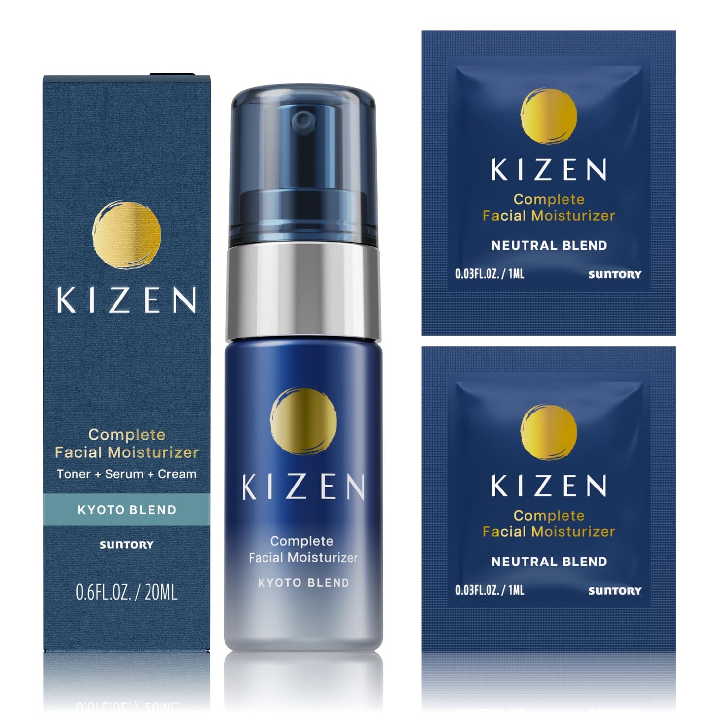 Kyoto Blend | All-in-One Face Moisturizer for Men | Anti-Aging Cream with Oak Extract | 0.68 fl oz + 2 Sachets